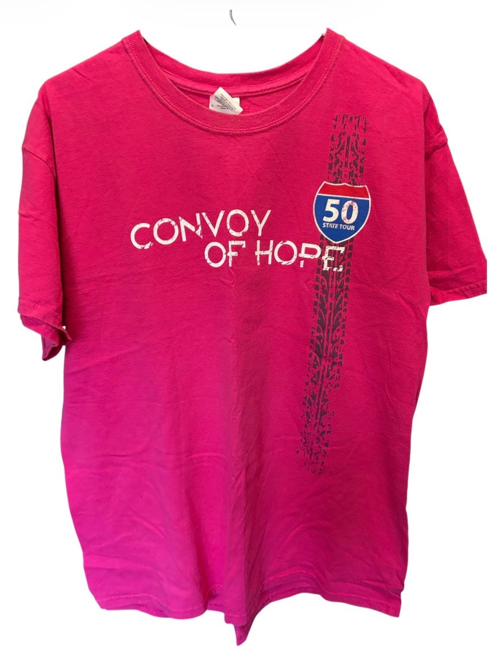 Gildan Hot Pink 'Convoy of Hope' 50 State Tour Tee